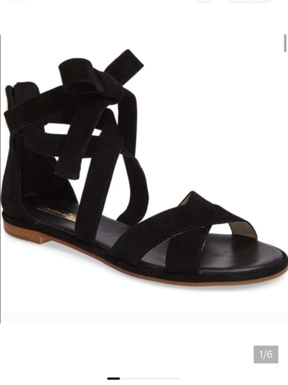 Louise et Cie Black Velvet Tie-Wrap Gladiator Sandals